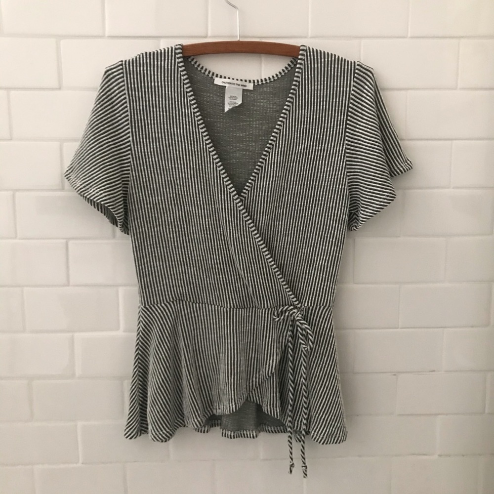 Striped wrap top